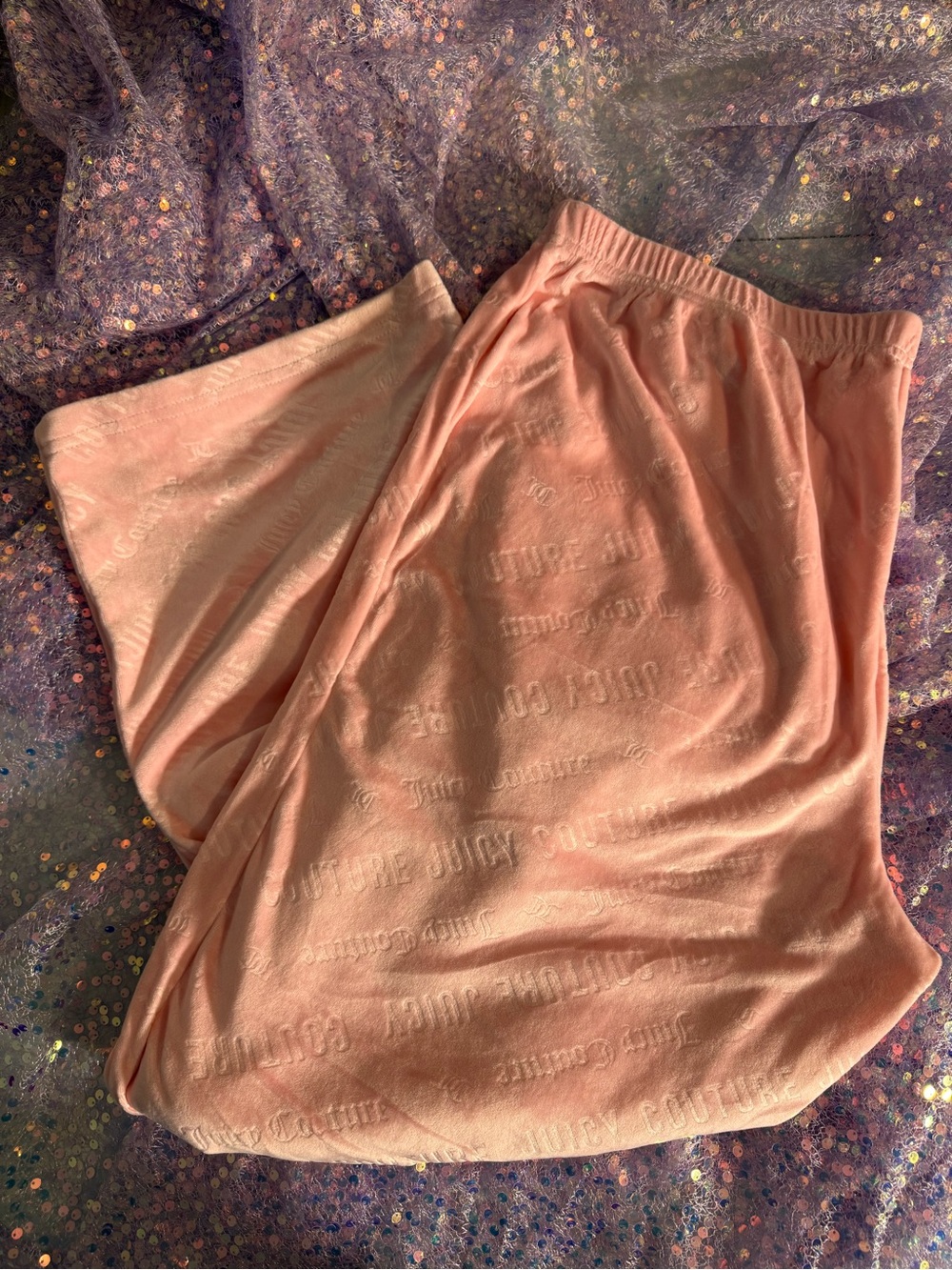 485-Juicy Couture Peach Pink Velour Pants